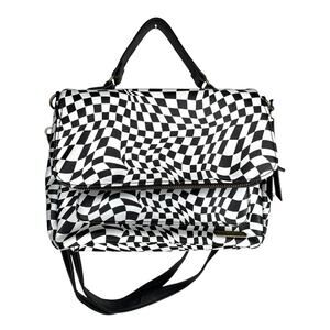 NWT Wallflower Foldover Shoulder Bag - Adjustable straps- black and white check